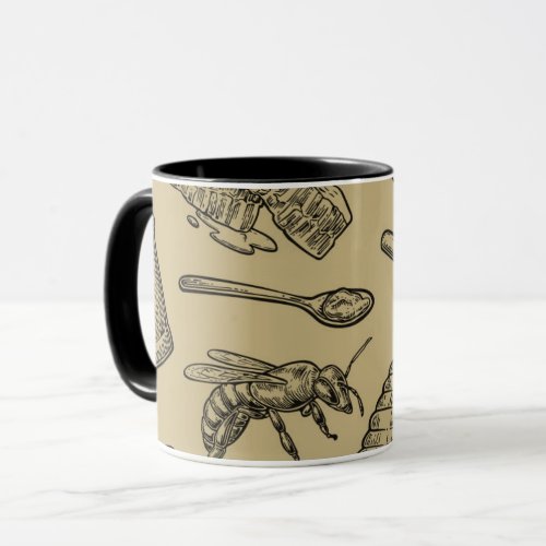 Honey Bee Beehive Vintage Organic Natural Nature Mug