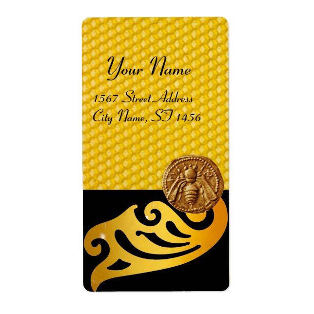 HONEY BEE ,BEEKEEPER APIARIST BEEKEEPING LABEL (Front)