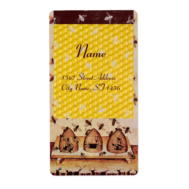 HONEY BEE ,BEEKEEPER APIARIST LABEL (Front)