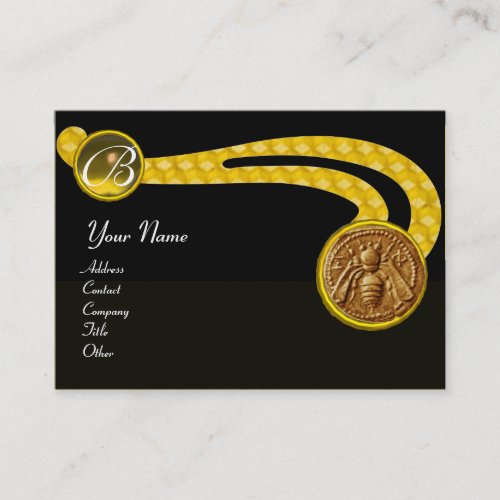 HONEY BEE BEEKEEPER APIARIST MONOGRAM BUSINESS CARD