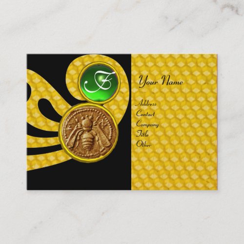 HONEY BEE BEEKEEPER APIARIST MONOGRAM BUSINESS CARD