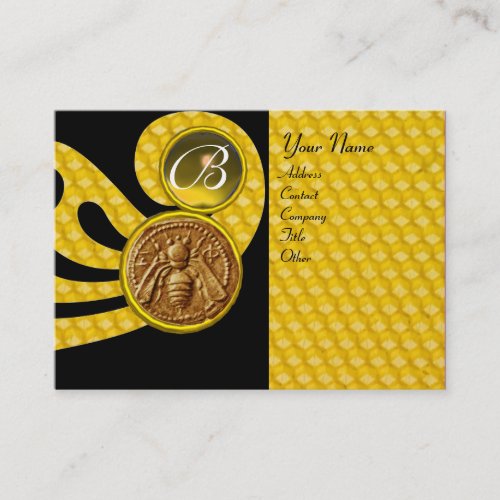 HONEY BEE BEEKEEPER APIARIST MONOGRAM BUSINESS CARD