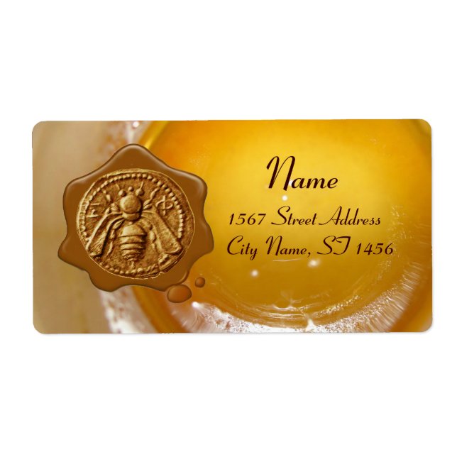 HONEY BEE ,BEEKEEPER APIARY WAX SEAL LABEL (Front)