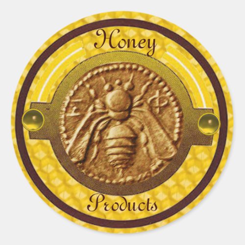 HONEY BEE  BEEKEEPER BEEKEEPING CLASSIC ROUND STICKER