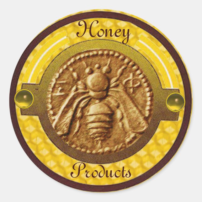 HONEY BEE / BEEKEEPER BEEKEEPING CLASSIC ROUND STICKER (Front)