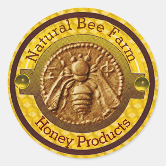 HONEY BEE / BEEKEEPER BEEKEEPING CLASSIC ROUND STICKER (Front)