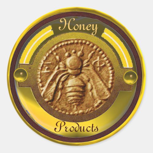 HONEY BEE  BEEKEEPER BEEKEEPING CLASSIC ROUND STICKER