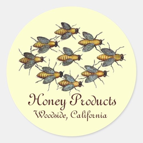 HONEY BEE  BEEKEEPER BEEKEEPING CLASSIC ROUND STICKER