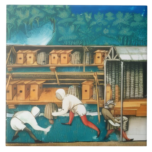 HONEY BEE / BEEKEEPER BEEKEEPING MONOGRAM CERAMIC TILE (Front)