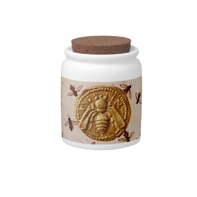 HONEY BEE, BEEKEEPER BEEKEEPING SUPPLIES CANDY JAR (Front)