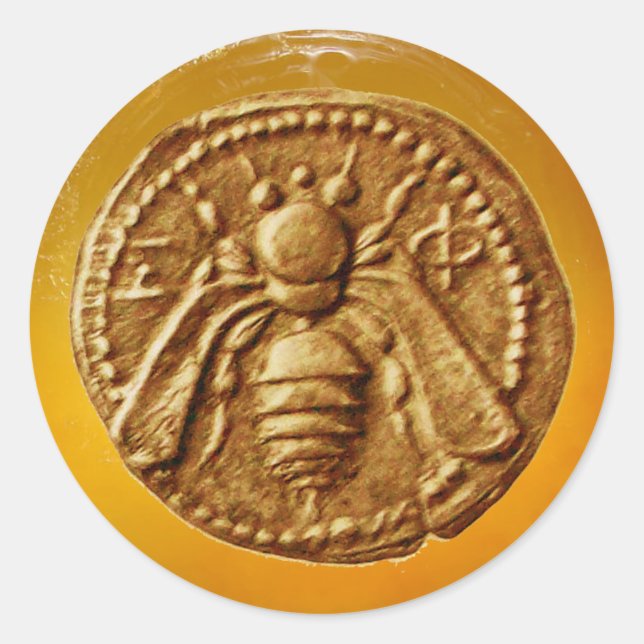 HONEY BEE / BEEKEEPER BEEKEEPING SUPPLIES CLASSIC ROUND STICKER (Front)