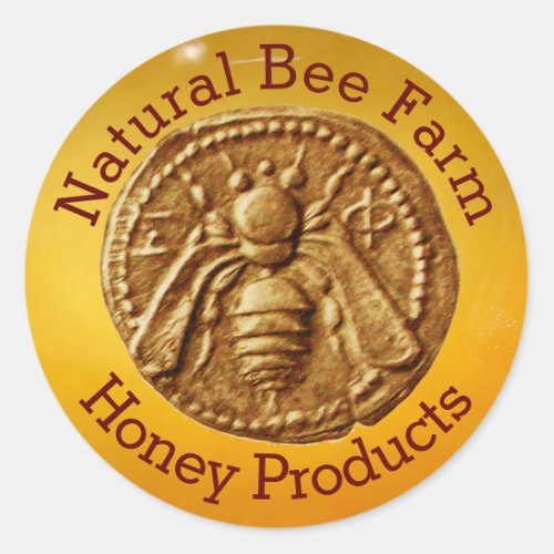 HONEY BEE  BEEKEEPER BEEKEEPING SUPPLIES CLASSIC ROUND STICKER