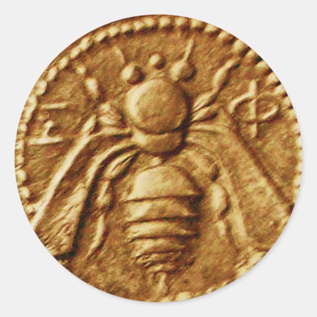 HONEY BEE / BEEKEEPER BEEKEEPING SUPPLIES CLASSIC ROUND STICKER (Front)