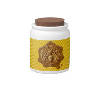 HONEY BEE, BEEKEEPER BROWN WAX SEAL CANDY JAR