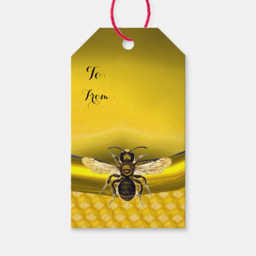 HONEY BEE BEEKEEPER BROWN WAX SEAL MONOGRAM GIFT TAGS