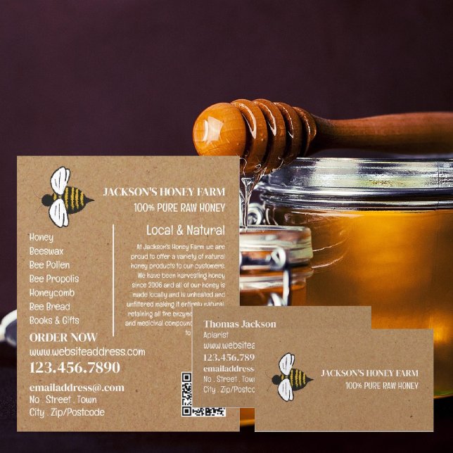 Honey Bee - Beekeeper, Honey Farmer Business Card (Creator Uploaded)