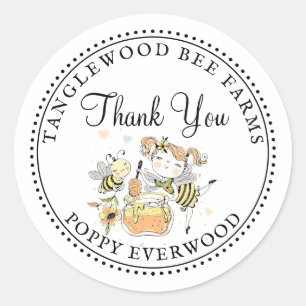 Honey Bee Beekeeper Honey Products Thank You Classic Round Sticker