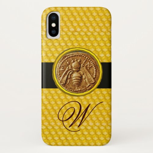 HONEY BEE BEEKEEPER MONOGRAM iPhone X CASE