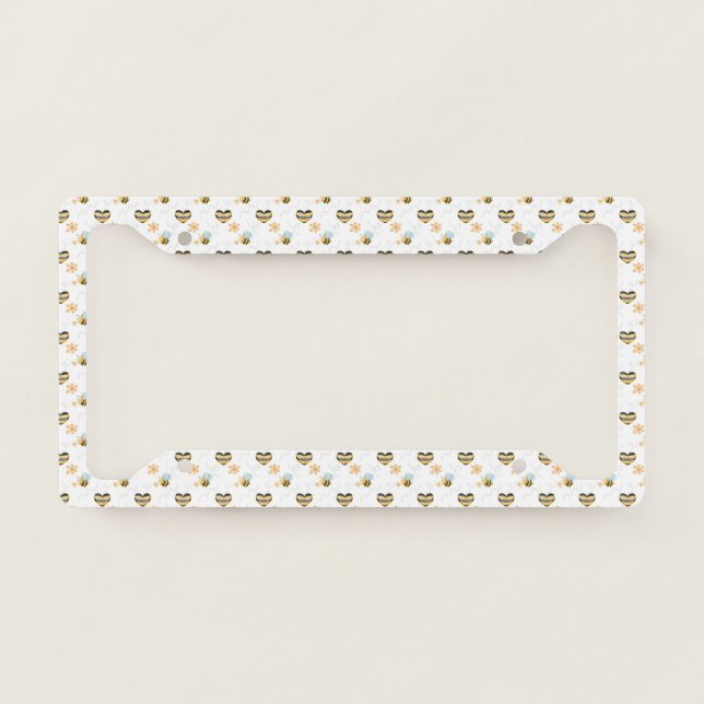 Honey Bee & Beekeeper Nature Lover’s License Plate Frame (Front)
