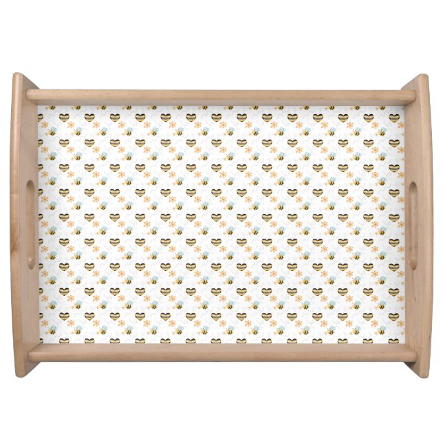 Honey Bee & Beekeeper Nature Lover’s Serving Tray (Front)