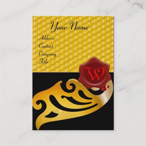 HONEY BEE BEEKEEPER RED WAX SEAL MONOGRAM BUSINESS CARD