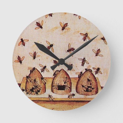 HONEY BEE BEEKEEPER ROUND CLOCK