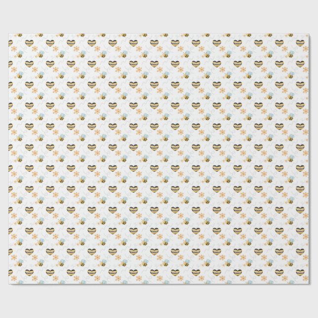 Honey Bee & Beekeeper Themed Gift for Nature Lover Wrapping Paper (Flat)