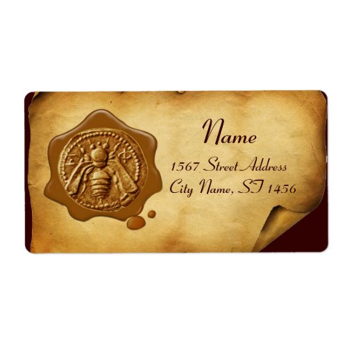 HONEY BEE BEEKEEPER WAX SEALBrown Parchment Label