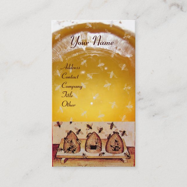 HONEY BEE ,BEEKEEPING,BEEKEEPER APIARIST BUSINESS CARD (Front)