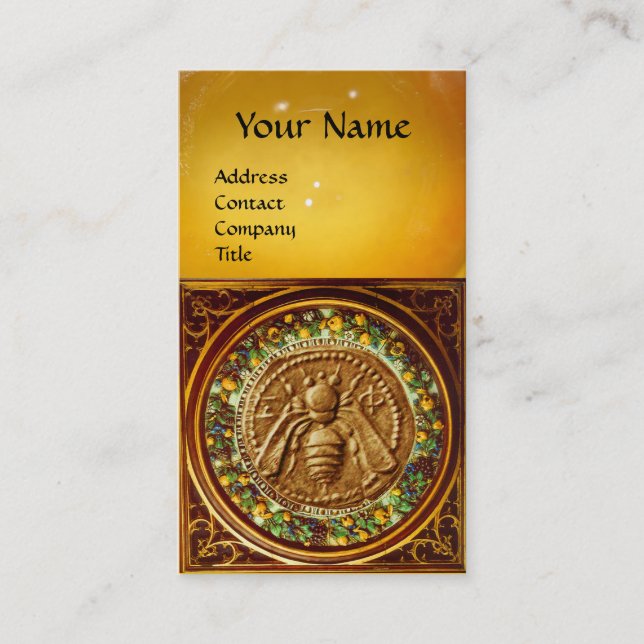 HONEY BEE ,BEEKEEPING,BEEKEEPER APIARIST MONOGRAM BUSINESS CARD (Front)