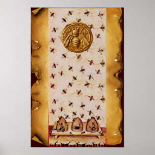 HONEY BEE ,BEEKEEPING,BEEKEEPER PARCHMENT POSTER