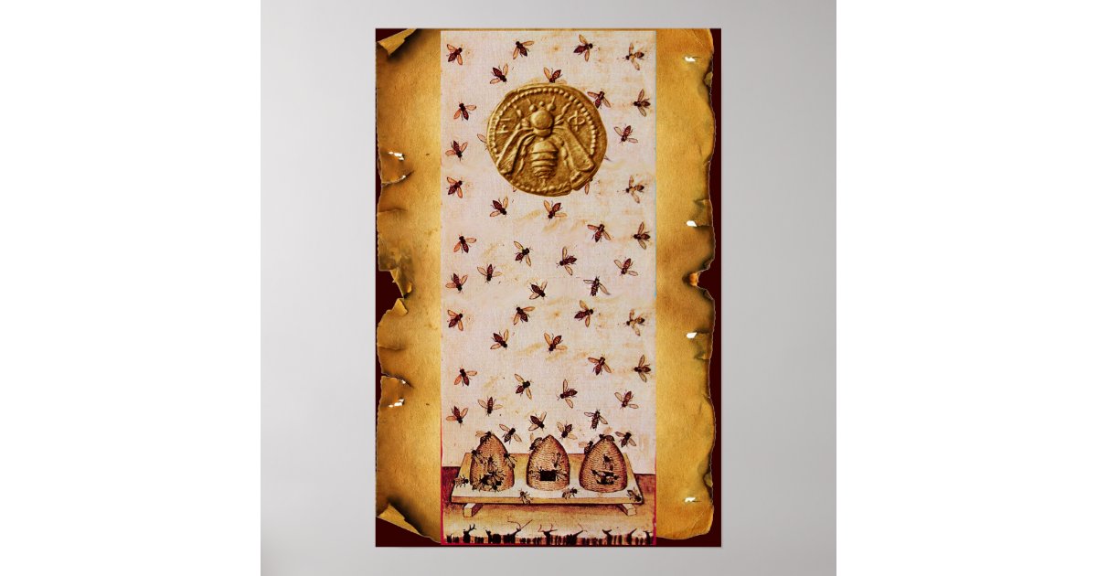 HONEY BEE ,BEEKEEPING,BEEKEEPER PARCHMENT POSTER | Zazzle