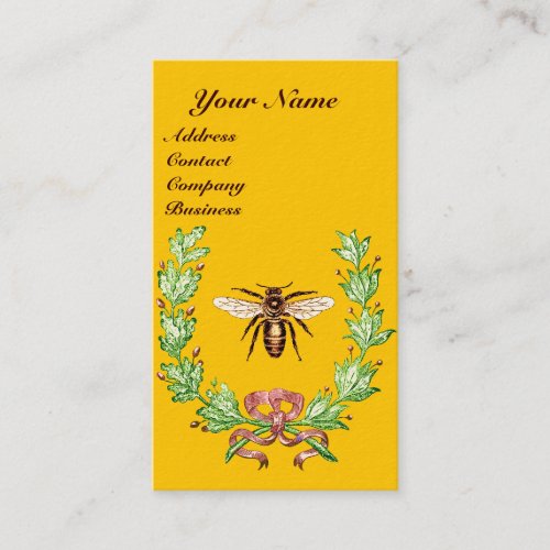 HONEY BEE BEEKEEPING WREATH RED WAX SEAL MONOGRAM BUSINESS CARD