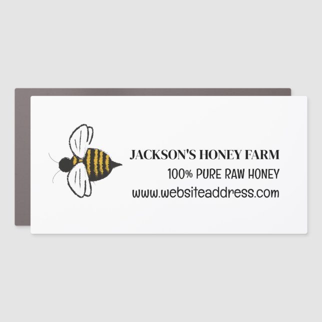 Honey Bee - Beeyard, Honey Farm Advertising Car Magnet (Front)