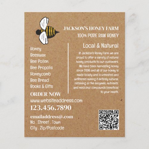 Honey Bee _ Beeyard Honey Farm Advertising Flyer