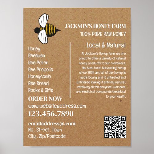 Honey Bee _ Beeyard Honey Farm Advertising Poster