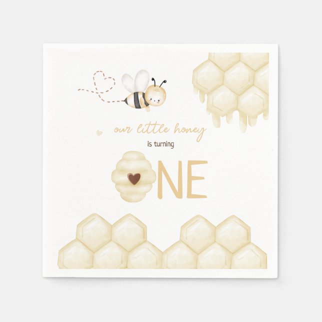 Honey Bee Birthday , Bee Theme Napkins (Front)