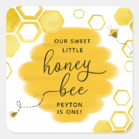 Honey Bee Birthday Favor Sticker