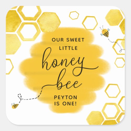 Honey Bee Birthday Favor Sticker