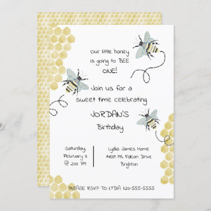 Honey Bee Birthday - Gender Neutral Invitation