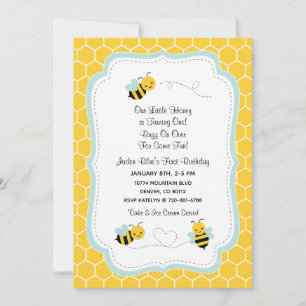 Honey Bee Birthday Invitation