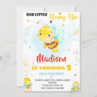 Honey bee birthday invitation Bee invitation girl