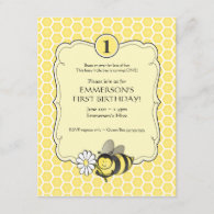Honey Bee Birthday Invite