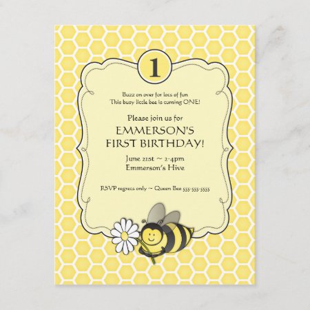 Honey Bee Birthday Invite