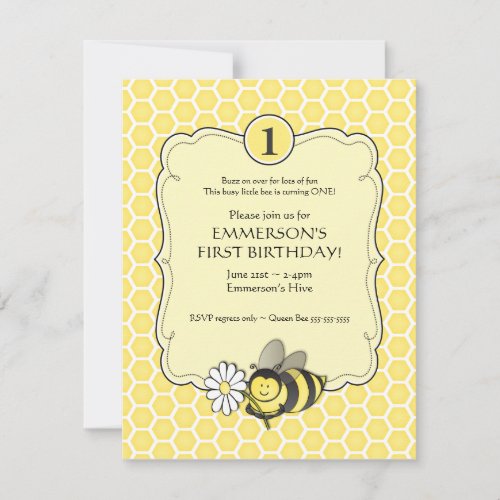 Honey Bee Birthday Invite