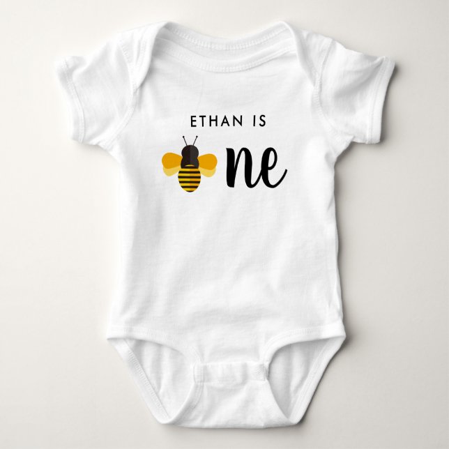 Honey Bee Birthday Party 1st Bee Day Baby Bodysuit (Front)