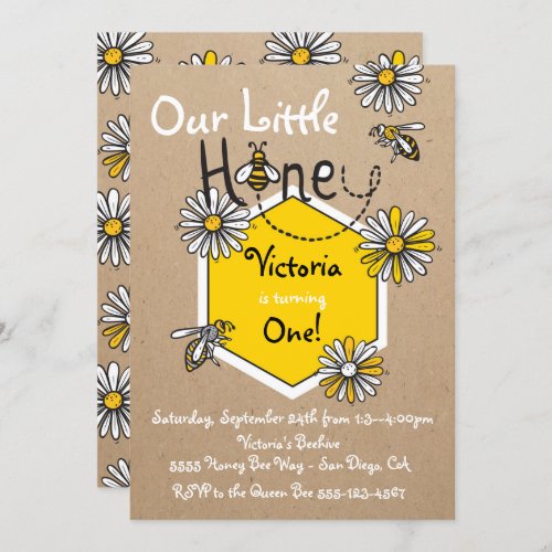 Honey Bee Birthday Party Invitation