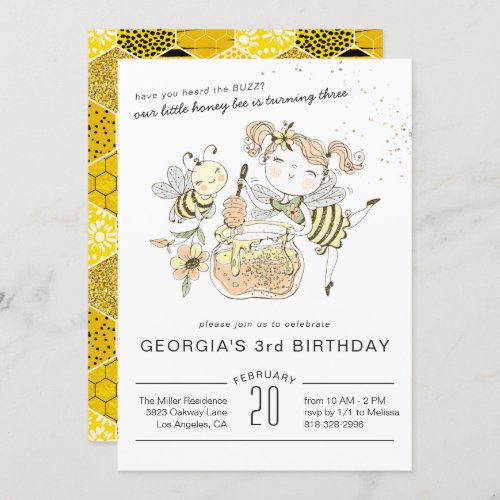 Honey Bee Birthday Party Invitation