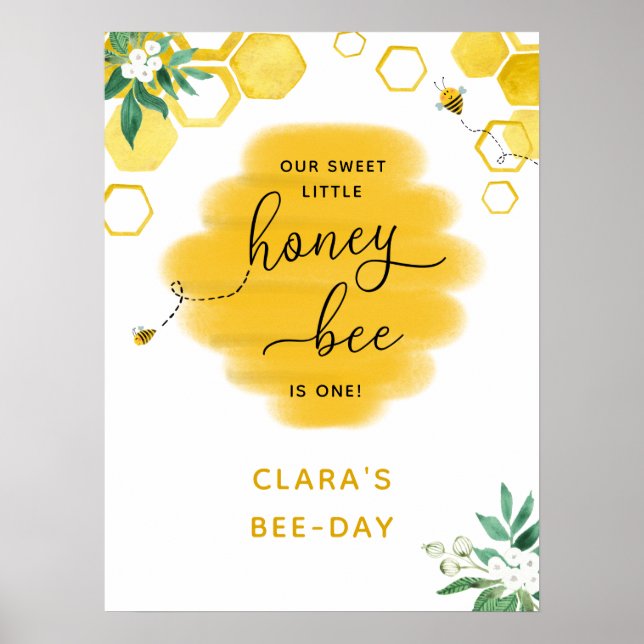 Honey Bee Birthday Poster (Front)