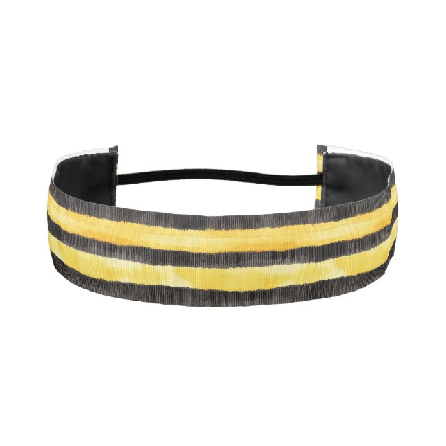 Honey Bee Black Gold Yellow   Athletic Headband (Front)